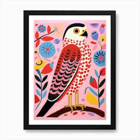 Pink Scandi Falcon 3 Art Print
