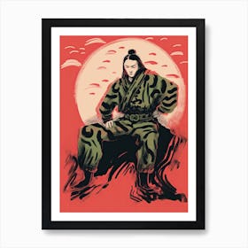 Samurai Illustration 9 Art Print