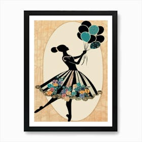 Ballerina With Balloons  Art Print