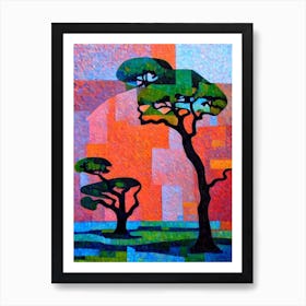 Cork Oak Tree Cubist Art Print