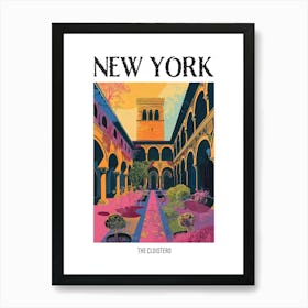 The Cloisters New York Colourful Silkscreen Illustration 3 Poster Art Print