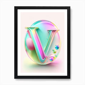 V, Alphabet Storybook Bubble Rainbow Ii Art Print