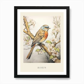 Beatrix Potter Inspired  Animal Watercolour Robin 2 Art Print