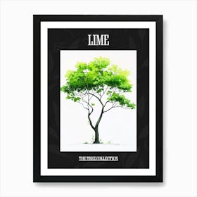 Lime Tree Pixel Illustration 4 Poster Art Print