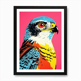 Andy Warhol Style Bird Eurasian Sparrowhawk 2 Art Print