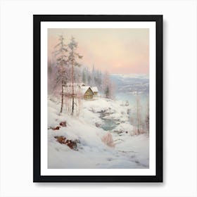 Dreamy Winter Painting Kiruna Sweden Art Print