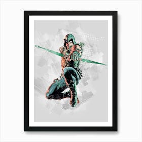 Green Arrow Painting Art Print