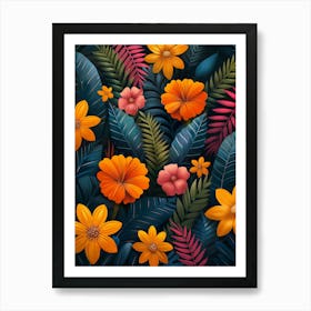 Seamless Tropical Pattern 1 Art Print