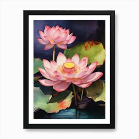 Lotus Flower Painting Art Print