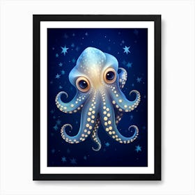 Star Sucker Pygmy Octopus Kids Illustration 6 Art Print