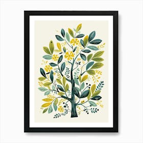Balsam Tree Flat Illustration 3 Art Print