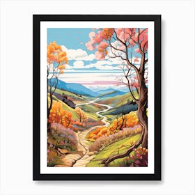 The Cateran Trail Scotland Hike Illustration Art Print