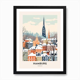 Vintage Winter Travel Poster Hamburg Germany 3 Art Print