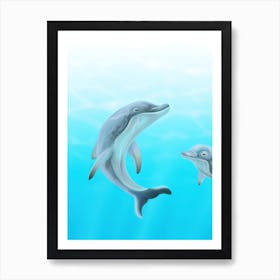 Dolphins In The Water Art Print