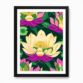 Lotus Flower Repeat Pattern Fauvism Matisse 2 Art Print