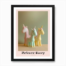 Muted Pastels Toy Unicorn Friends Poster Art Print