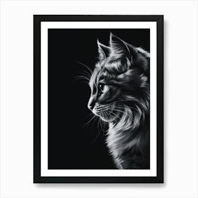 Portrait Of Cat Art Print