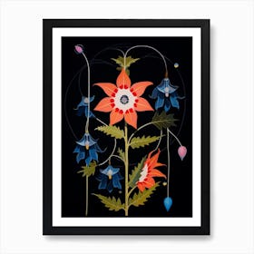 Larkspur 3 Hilma Af Klint Inspired Flower Illustration Art Print