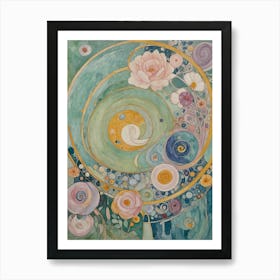 Pastel Floral Swirls Art Print