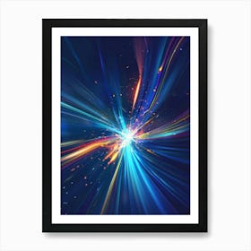 Abstract Light Burst Art Print