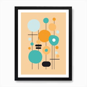 Mid Century Modern Abstract 22 Orange Art Print