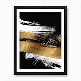 Abstract Gold And Black Painting 40 Art Print