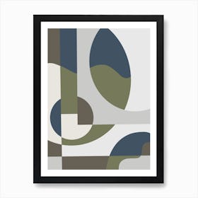 Scandinavian Abstract In Blue And Green Art Print