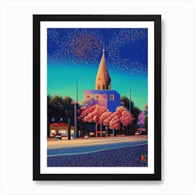 Killeen, City Us  Pointillism Art Print