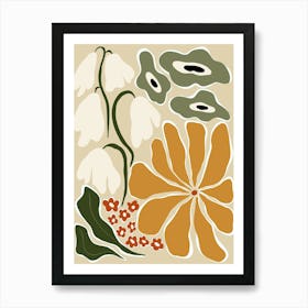 Classic Mid Century Florals Art Print