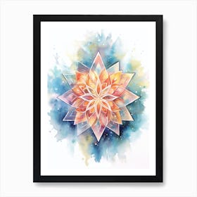 Watercolour Space Mandala Celestial Art Art Print