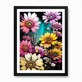 Flowers And Butterflies Art Print