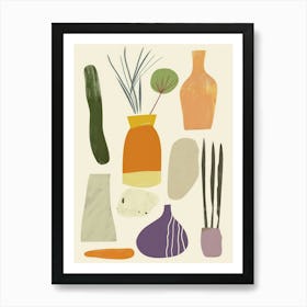 Cute Objects Abstract Illustration 23 Art Print