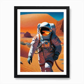 Astronauts In The Desert Art Print