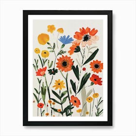 Painted Florals Gaillardia 1 Affiche