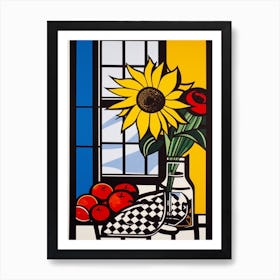 Sunflower Flower Still Life  4 Pop Art Style Art Print