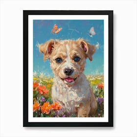 Puppy In The Meadow Art Print