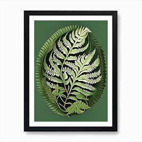 Shield Fern Vintage Botanical Poster Art Print