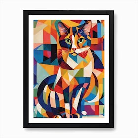 Geometric Cat 1 Art Print
