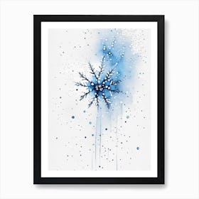 Graupel, Snowflakes, Minimalist Watercolour 2 Art Print