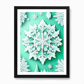 Intricate, Snowflakes, Kids Illustration 4 Art Print