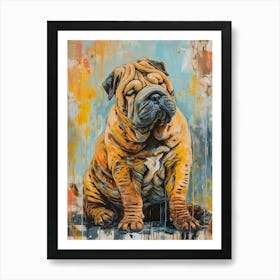 Chinese Shar Pei Acrylic Painting 2 Art Print