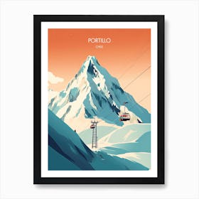 Poster Of Portillo   Chile, Ski Resort Illustration 1 Art Print