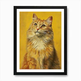 Laperm Cat Relief Illustration 4 Art Print