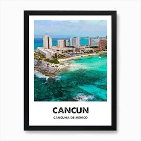 Cancun, City, Print, Art, Landscape, Mexico, Home Decor, Wall Print 1 Art Print