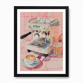 Pink Breakfast Food Coffee And Toastie 2 Art Print