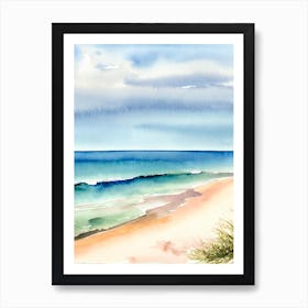 Point Lookout Beach, Australia Watercolour Art Print