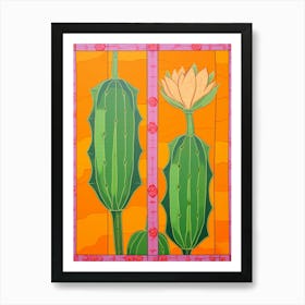 Mexican Style Cactus Illustration Nopal Cactus 4 Art Print