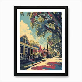 Garden District Retro Pop Art 1 Art Print