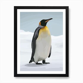 Emperor Penguin Saunders Island Minimalist Illustration 1 Art Print