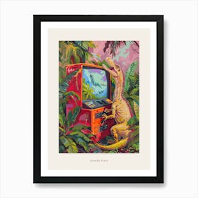 Dinosaur Retro Video Game Painting 1 Poster Art Print